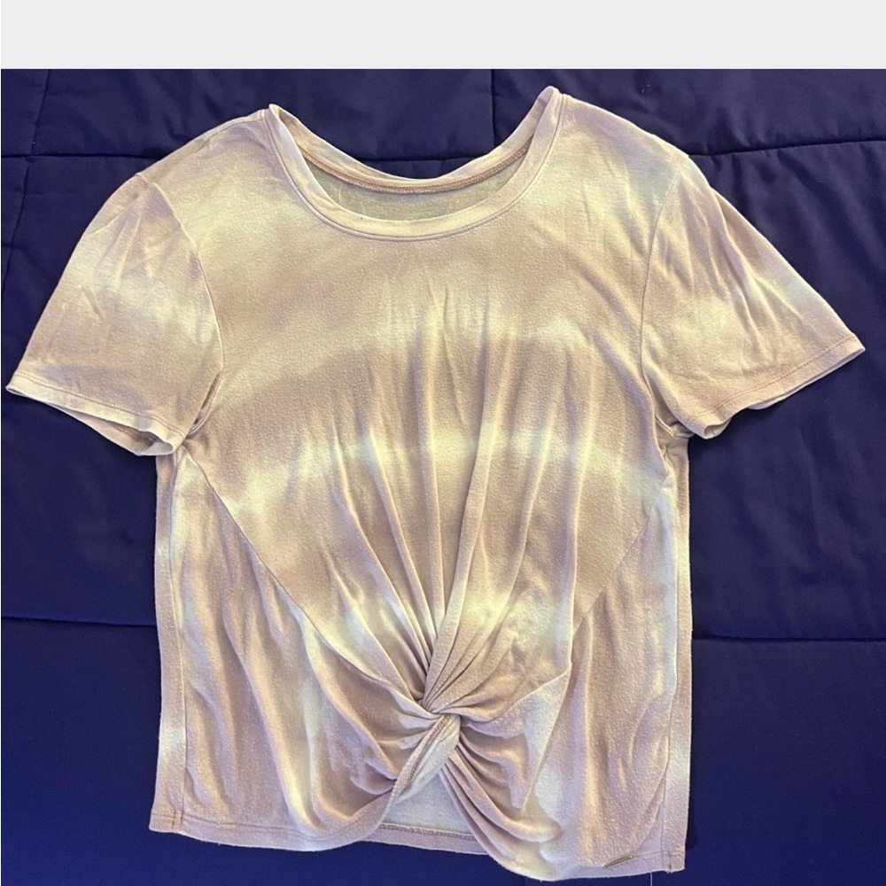 Hollister Pink and White Tie-Dye Knotted Easy Tee